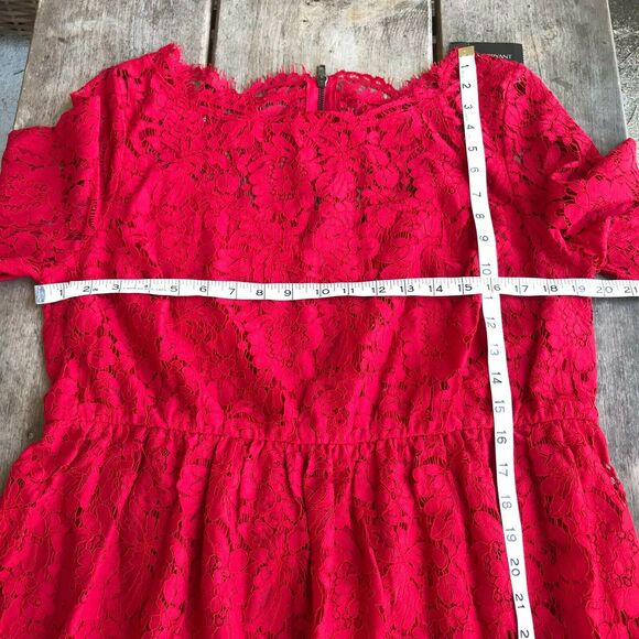 Lane Bryant Womens Dress Size 14 Red Lace Scalloped Edge Date Night Sexy NEW - Picture 4 of 7